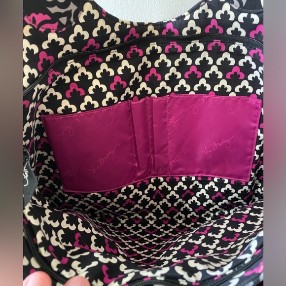 VERA BRADLEY Triple Zip Tote Bag in Canterberry Magenta (Retired Pattern) - Picture 10 of 14